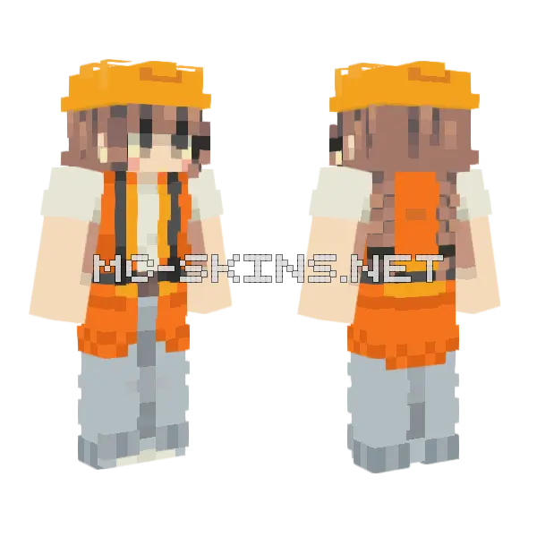 Construction Worker Remake Minecraft skin, front and back