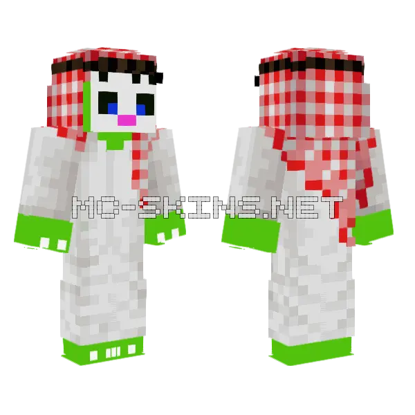 Contestine Arabe Minecraft skin, front and back