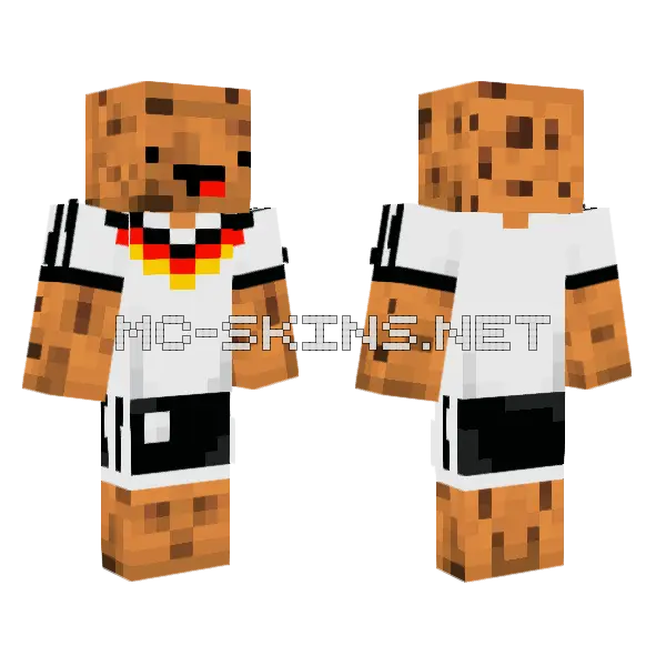 Cookie Football Fan Minecraft skin, front and back