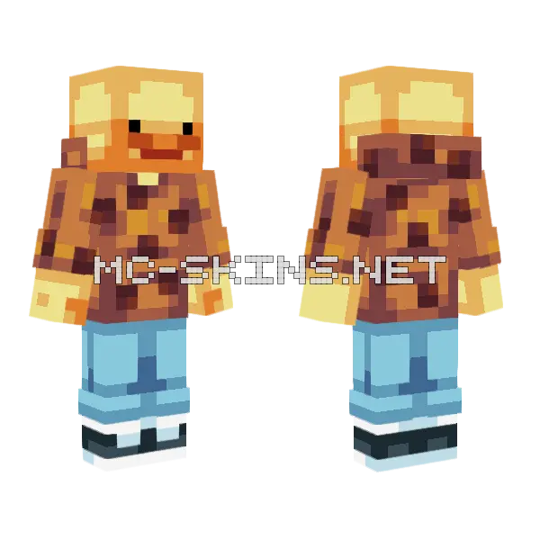 Cookie Hoodie Duck Hive Minecraft skin, front and back