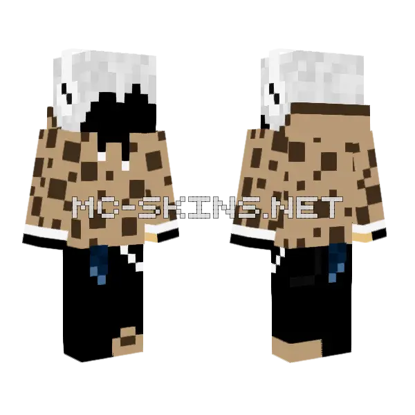Cookie Hoodie With Korblox Minecraft skin, front and back
