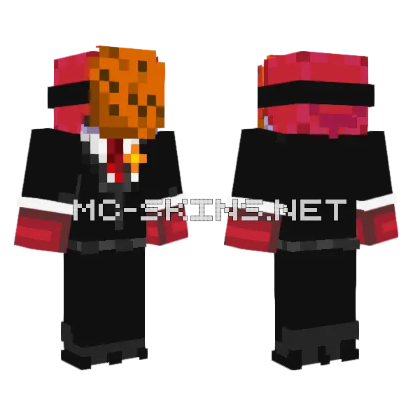 Cookie Monster Minecraft skin, front and back