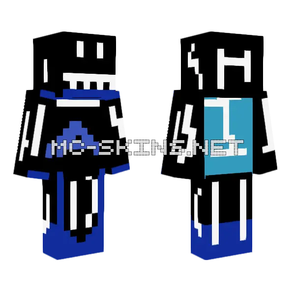 Cool Blue Avatar Minecraft skin, front and back