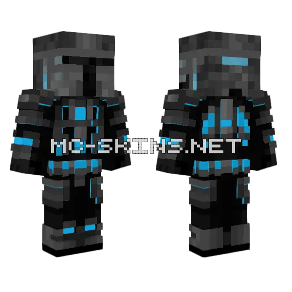 Cool Blue Boy Minecraft skin, front and back