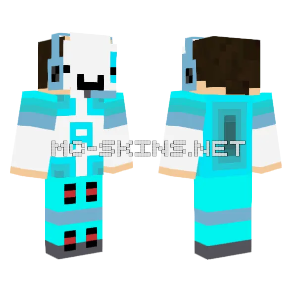 Cool Blue Dream Remake Minecraft skin, front and back
