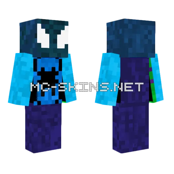 Cool Colours Spiderman Minecraft skin, front and back
