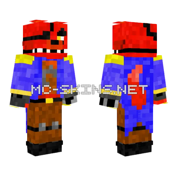 Cool Foxy Minecraft skin, front and back