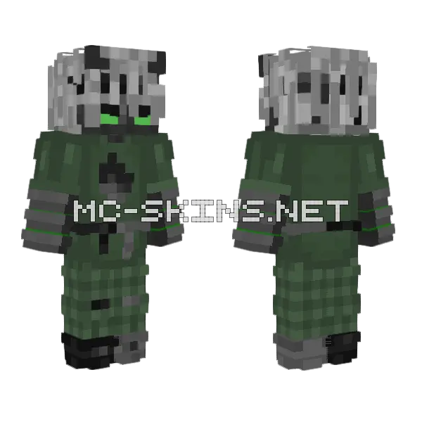 Cool Guy Gray Features Minecraft skin, front and back