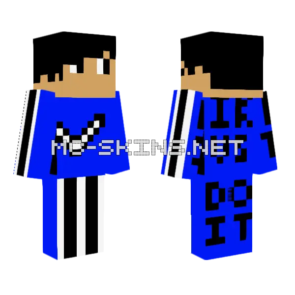 Cool Nike Tracksuit Minecraft skin, front and back