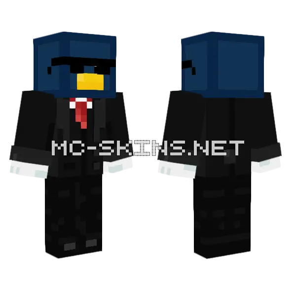 Cool Penguin Suit Minecraft skin, front and back