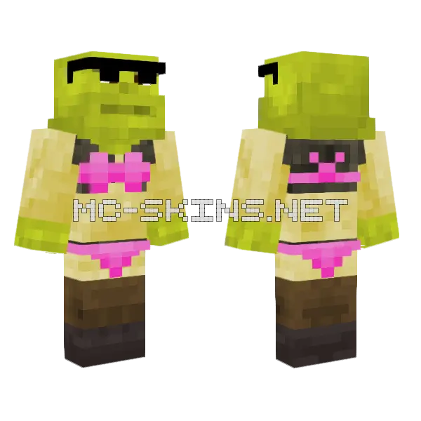 Cool Shrek In Two Piece Minecraft skin, front and back