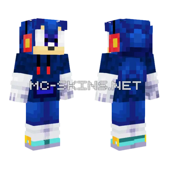 Cool Sonic Minecraft skin, front and back