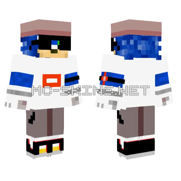 Cool Sonic Remake Minecraft skin, front and back