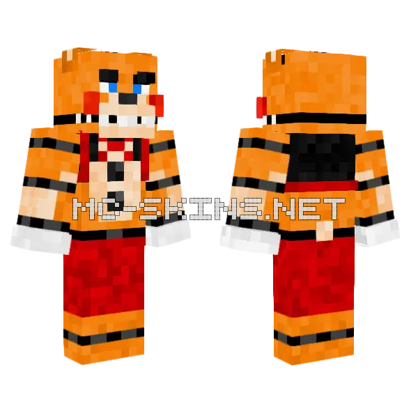Cool Toy Freddy Minecraft skin, front and back