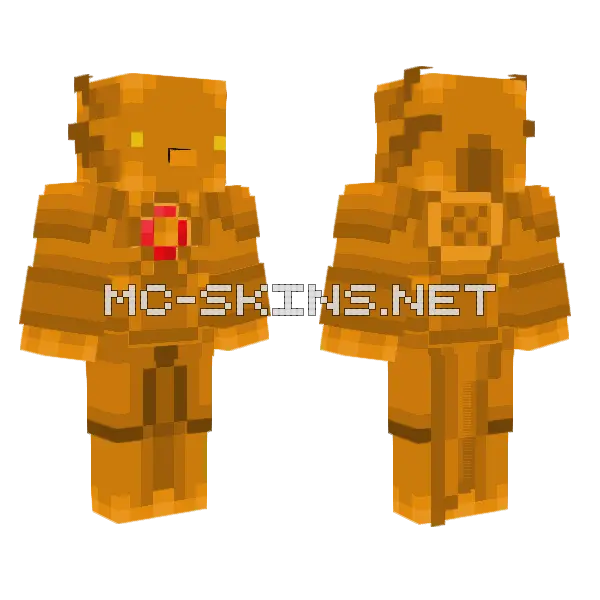Copper Axolotl Bot Minecraft skin, front and back