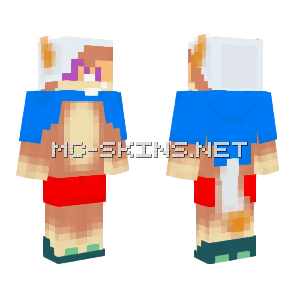 Copper Werewolf Sonic Style Minecraft skin, front and back