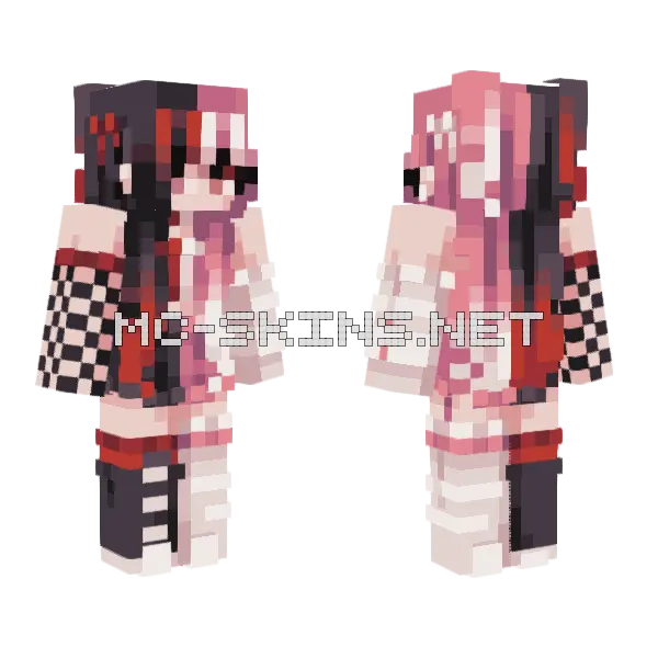 Coquette Emo Skin Minecraft skin, front and back
