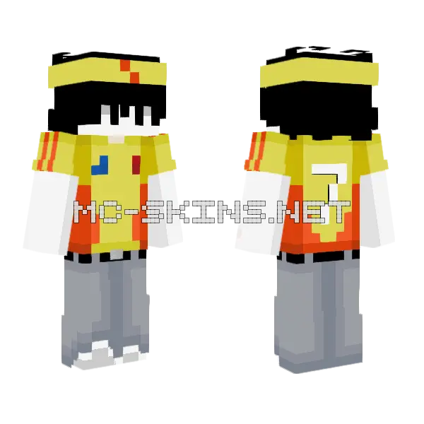 Coquitacolv1 Yellow Jersey Minecraft skin, front and back