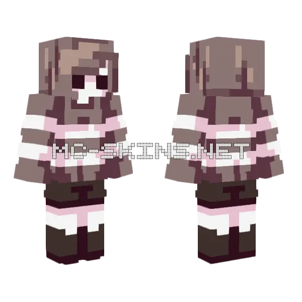 Core Tale Frisk Minecraft skin, front and back