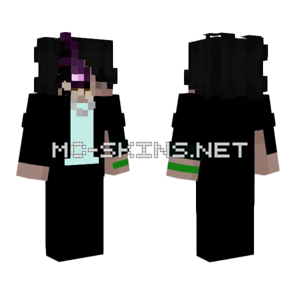 Corpse Bride Minecraft skin, front and back