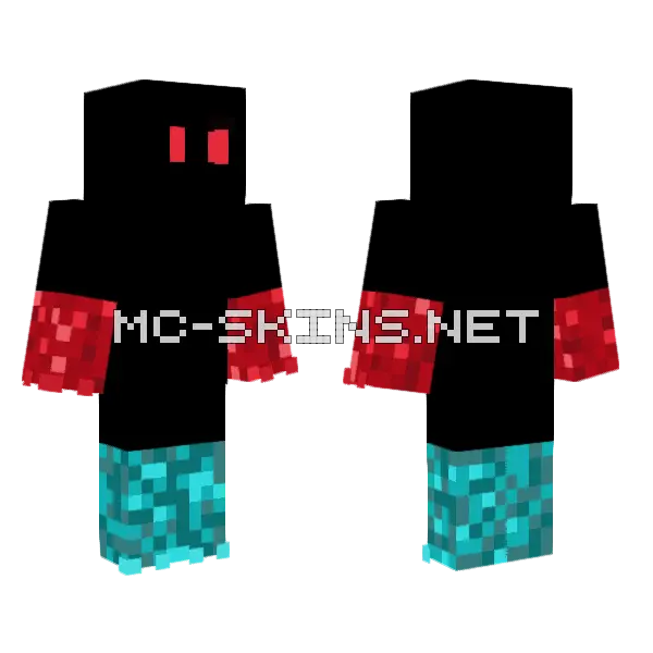 Corrupted Minecraft skin, front and back