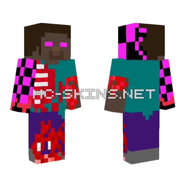 Corrupted Demon Entity Minecraft skin, front and back
