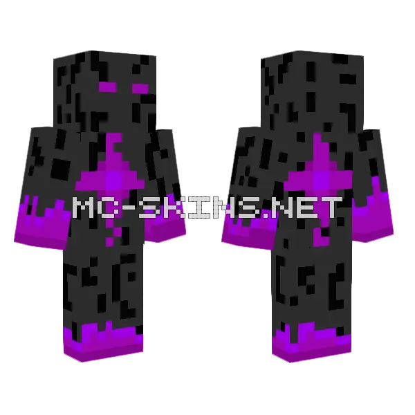 Corrupted Enderman Minecraft skin, front and back