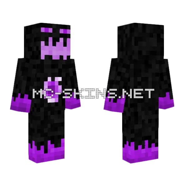 Corrupted Enderman Minecraft skin, front and back