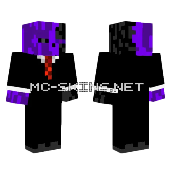 Corrupted Enderman In Suit Minecraft skin, front and back