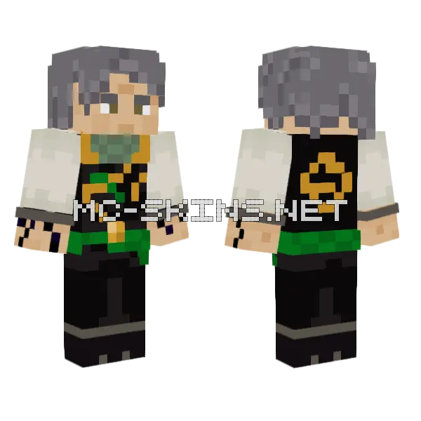 Corrupted Garmadon Minecraft skin, front and back