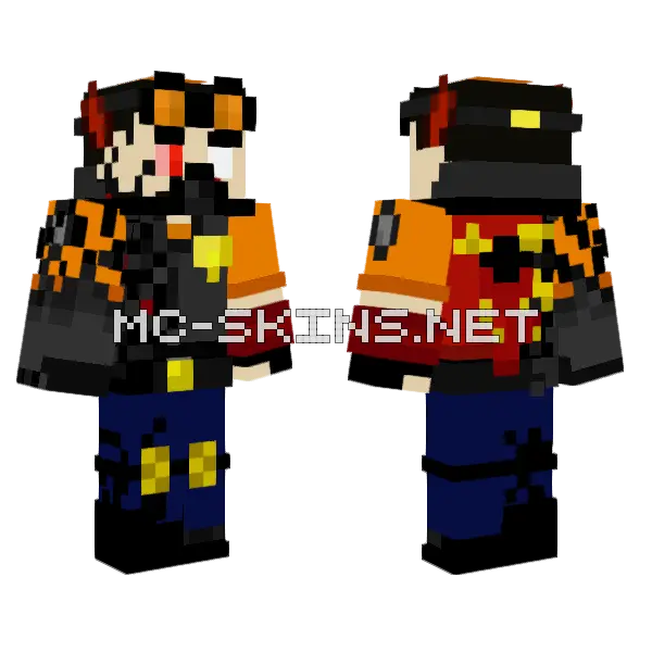 Corruption Fox1hunter Minecraft skin, front and back