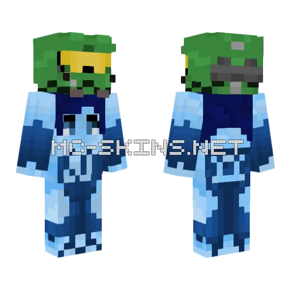 Cortana Holding Master Chief Minecraft skin, front and back