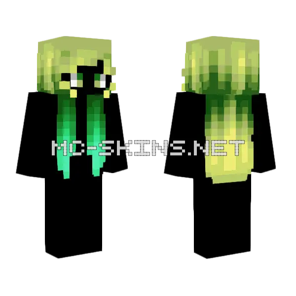 Cosmic Radioactive Glow Girl Minecraft skin, front and back