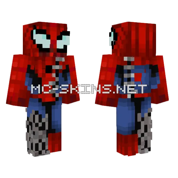 Cosmic Spider-Man Zombie Minecraft skin, front and back