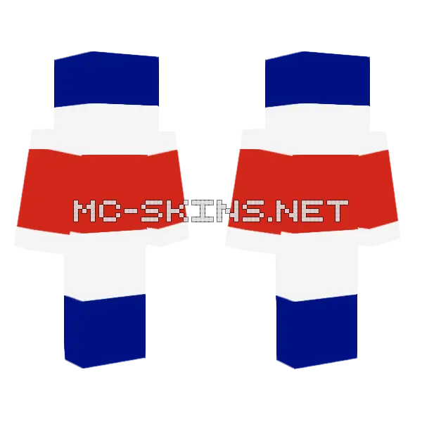 Costa Rica Flag Minecraft skin, front and back