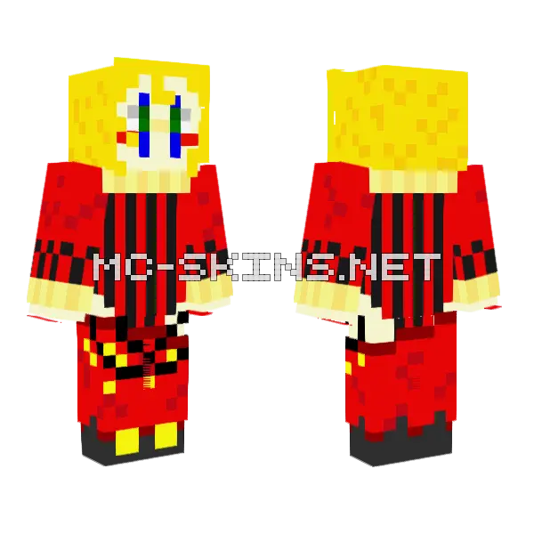 Costumed Jester Redo Minecraft skin, front and back