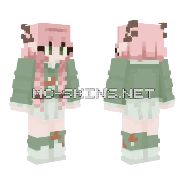 Cottagecore Deer Girl, front and back