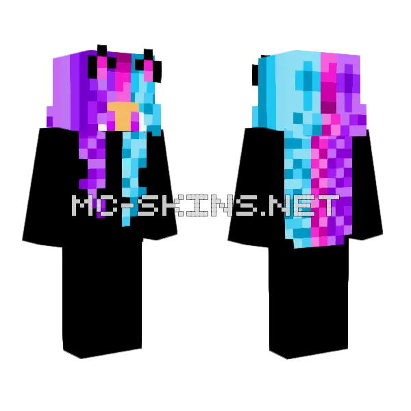 Cotton Candy Hair Base Minecraft skin, front and back
