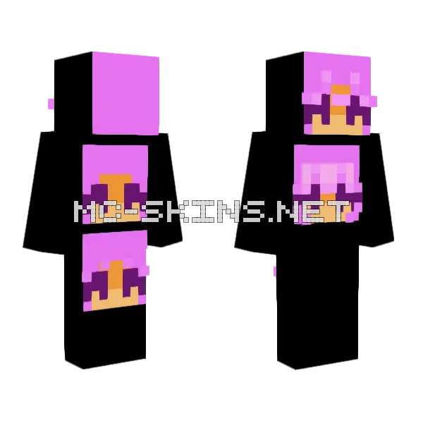 Cotton Candy Hair Shading Minecraft skin, front and back