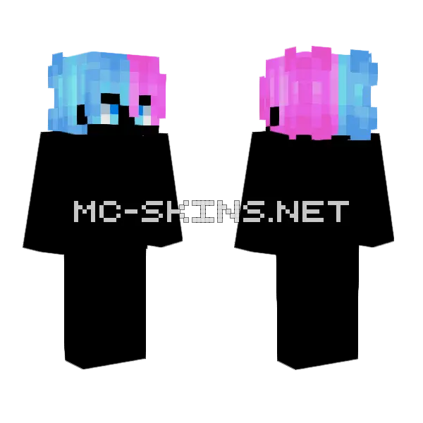 Cotton Candy Male HB Minecraft skin, front and back