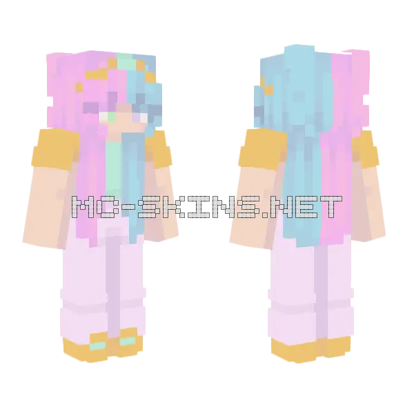 Cotton Candy Rce Minecraft skin, front and back