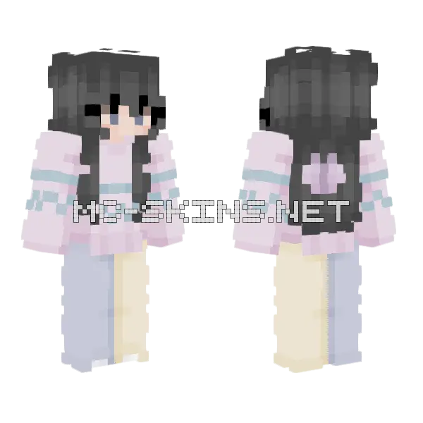 Cotton Candy RCE Minecraft skin, front and back