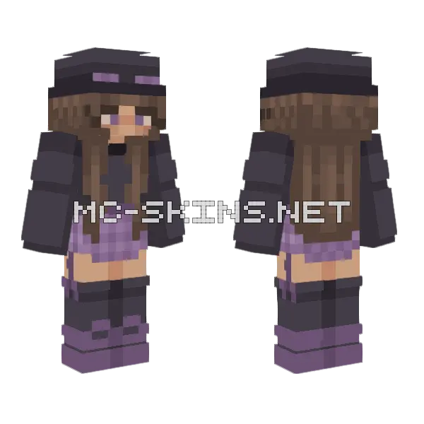 Couple Enderman Girl Minecraft skin, front and back