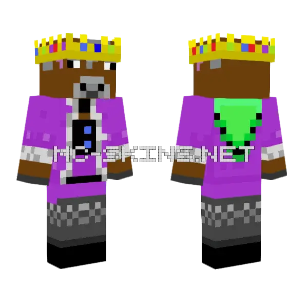 Cow Technoblade Minecraft skin, front and back