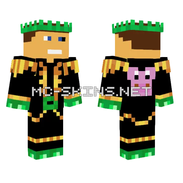 Cowboy With Pink Pig Minecraft skin, front and back