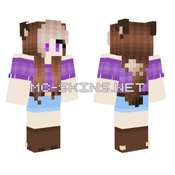 Cowgir Luna Minecraft skin, front and back