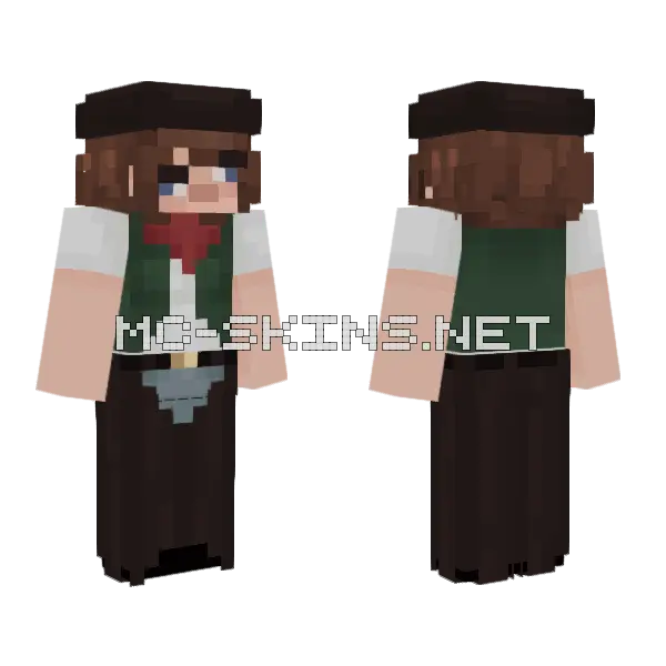Cowgirl 2.0 Minecraft skin, front and back