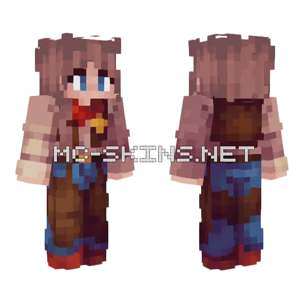 Cowgirl Sheriff with Ponytail, front and back