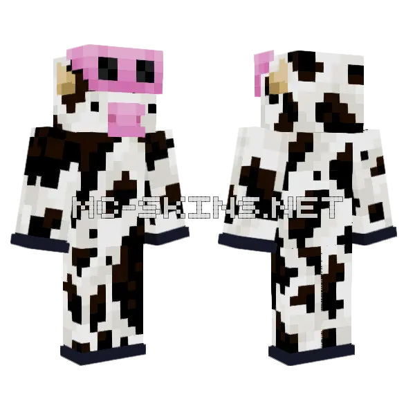 Cowmanmoo Minecraft skin, front and back