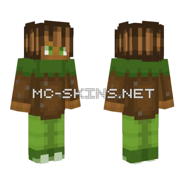 Cozy Grass Block Minecraft skin, front and back